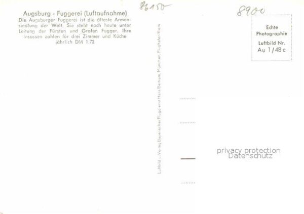 Augsburg Fliegeraufnahme Fuggerei – Bild 2