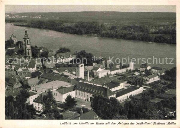 Eltville Rhein Fliegeraufnahme Sektkellerei Matheus Mü