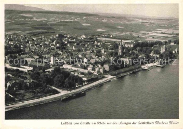 Eltville Rhein Fliegeraufnahme Sektkellerei Matheus Mü