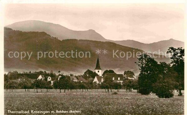Bad Krozingen Ortsansicht Thermalbad mit Kirche Blick