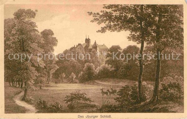 Bad Iburg Iburger Schloss Rehe Künstlerkarte