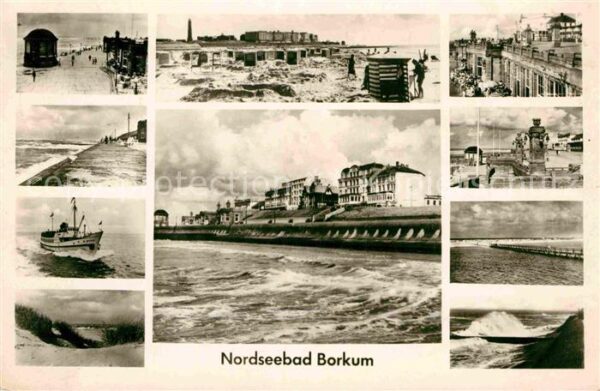 Borkum Strand Promenade Dünen Brandung Hotels