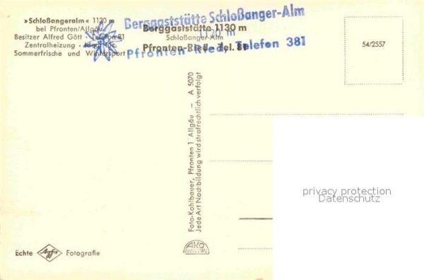 Pfronten Schlossangeralp Berggaststätte Alpenpan – Bild 2