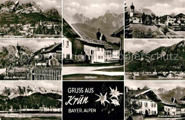 Kruen Zugspitze Wettersteingebirge Dorfmotiv