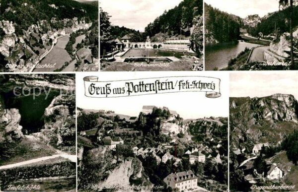 Pottenstein Oberfranken Püttlachtal Teufelshöhle Schwimmbad Erh