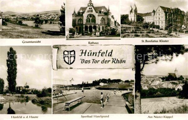 Huenfeld Gesamtansicht Rathaus St Bonifatius Klo