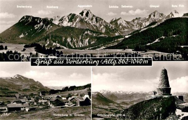 Vorderburg Immenstadt Landschaftspanorama Grünten Gipfel Allg