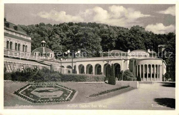 Baden Wien Kurort Trinkhalle Blumenuhr