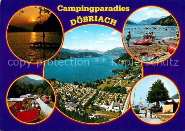 Doebriach Millstaettersee Sonnenuntergang am See Campingplatz Str