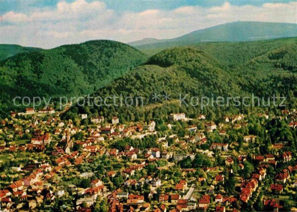 Bad Harzburg mit Burgberg und Brocken Fliegeraufnahm