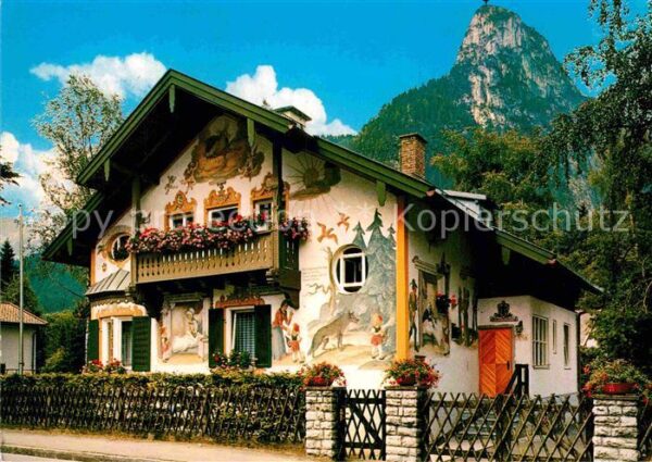 Oberammergau Passionsspieldorf Fassadenmalerei Rotkä