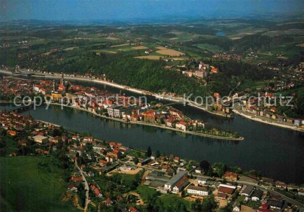 Passau Dreiflüssestadt am Zusammenfluss von Do