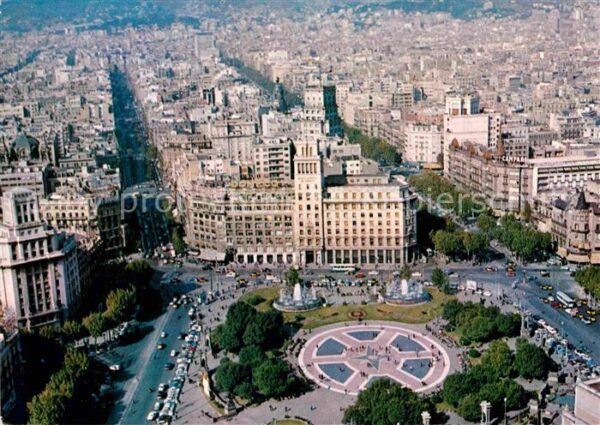 Barcelona Cataluna Plaza de Cataluna vista en helicoptero