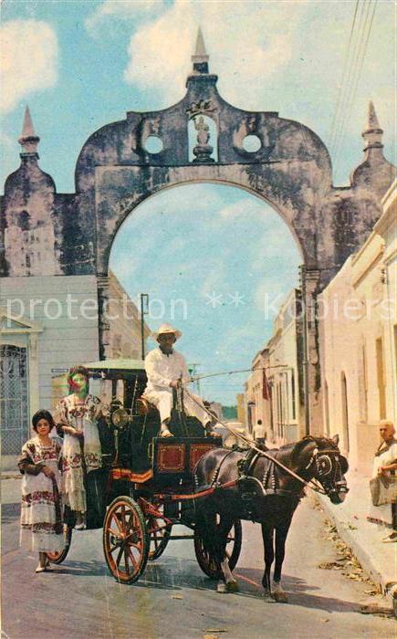 Mérida Yucatan Arco de San Juan Pferdedroschke