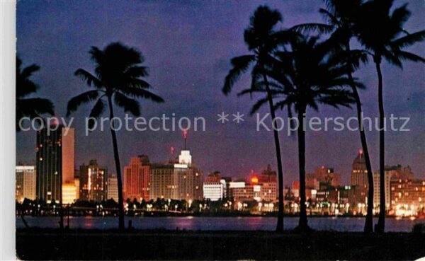 Miami Florida Tropical panorama of a brilliant sunset
