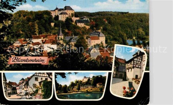 Blankenheim Eifel Ortsansicht mit Burg Schwanenweiher Ahr