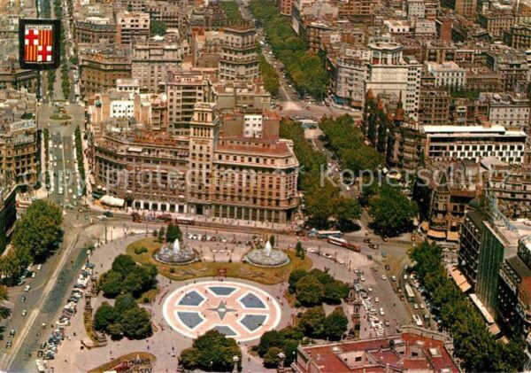 Barcelona Cataluna Plaza Cataluna vista aerea