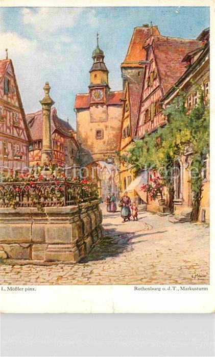 Rothenburg Tauber Markusturm Künstlerkarte
