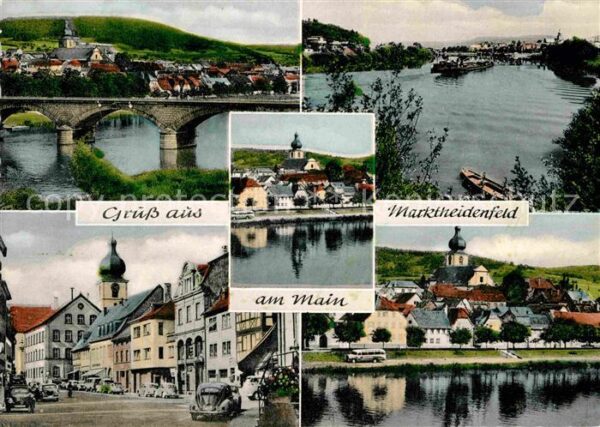 Marktheidenfeld Main Brücke Ortsmotiv mit Kirche