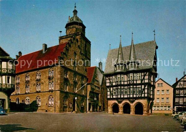 Alsfeld Marktplatz Rathaus Weinhaus Fachwerkhau