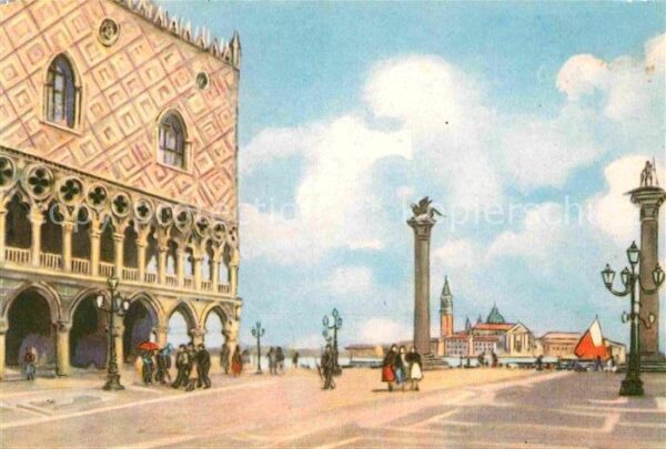 Venezia Venedig Piazzetta San Marco Künstlerkarte