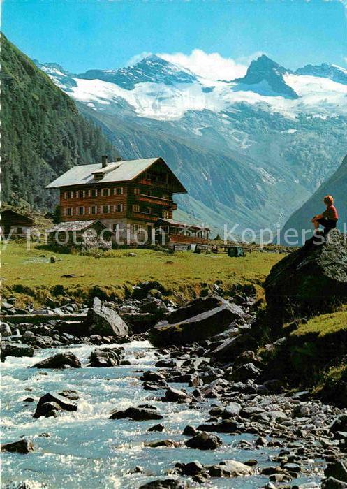 Habachtal Gasthof Alpenrose gegen Habachkees und