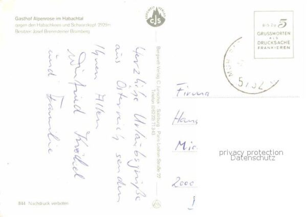 Habachtal Gasthof Alpenrose gegen Habachkees und – Bild 2