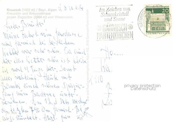 Kreuzeck Kreuzalm und Kreuzeckhaus gegen Zugspit – Bild 2