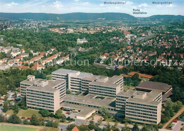 Bad Oeynhausen Stadtbild mit Klinik Wiehengebirge Wese