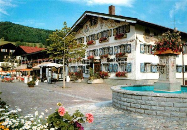 Oberstaufen Marktplatz Hotel Restaurant Fassadenmal