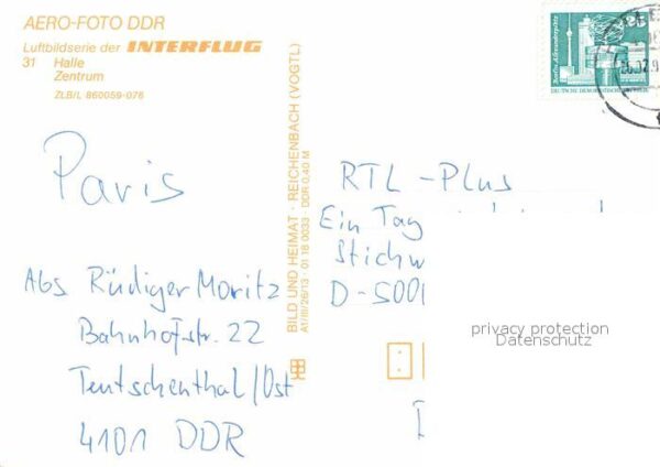Halle Saale Zentrum Luftbildserie der Interflug – Bild 2