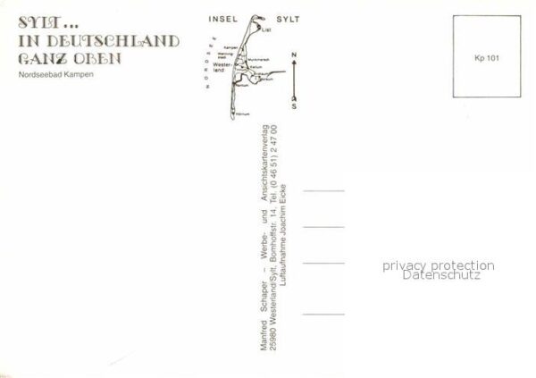 Kampen Sylt Nordseebad Strand Fliegeraufnahme – Bild 2