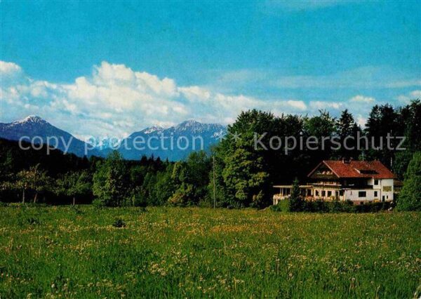 Bad Heilbrunn Cafe Kurheim Waldrast mit Blick auf die