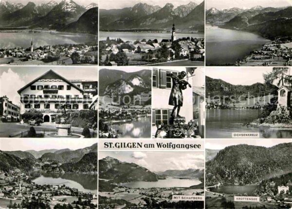 St Gilgen Salzkammergut Panorama Statue Ochsenkreuz Krottensee