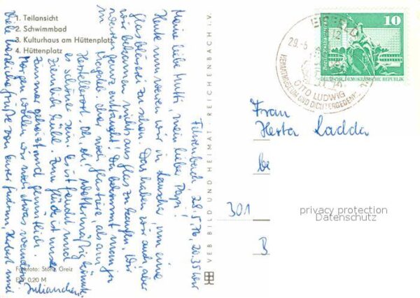Lauscha Teilansicht Schwimmbad Kulturhaus Hütte – Bild 2