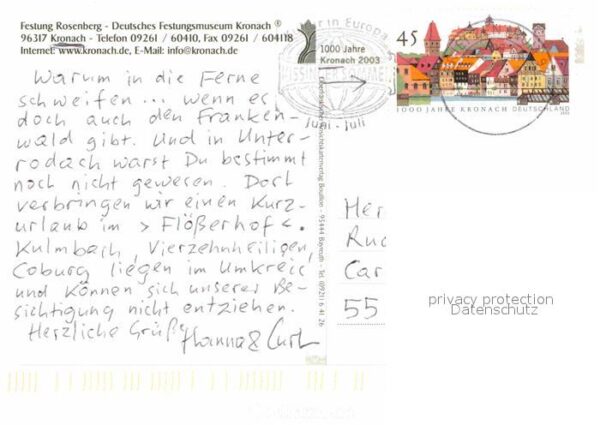 Kronach Oberfranken Veste Rosenberg Fliegeraufnahme – Bild 2