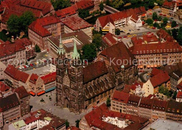 Nuernberg St Lorenzkirche Altstadt Fliegeraufnahm