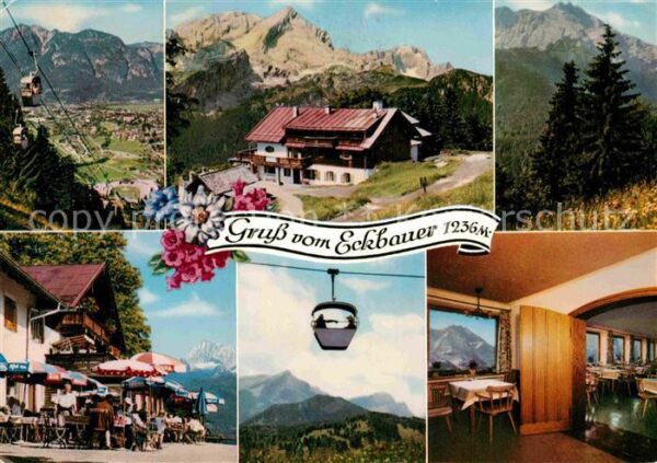 Garmisch-Partenkirchen Berggasthof Eckbauer Bergbahn Alpenpano