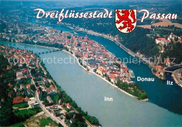 Passau Dreiflüssestadt am Zusammenfluss von Do