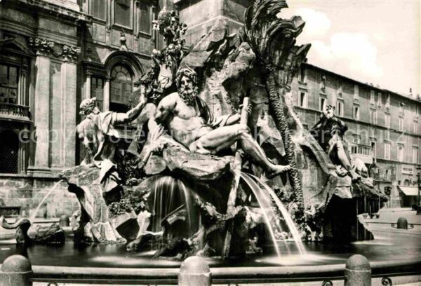 Roma Rom Piazza Navona Fontana centrale dei quat