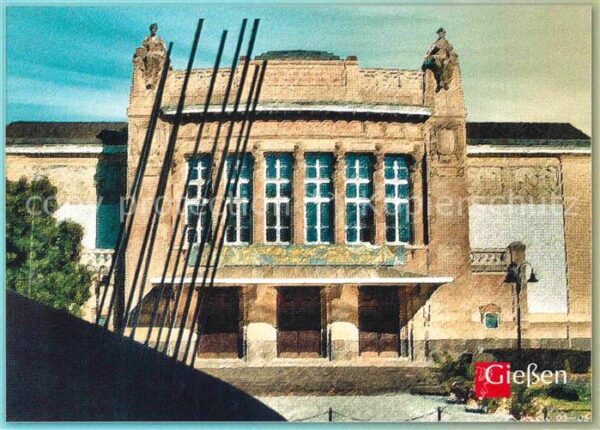 Giessen Lahn Stadttheater mit Röntgen Denkmal