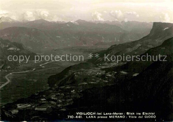 Vigiljoch Panorama Blick ins Etschtal