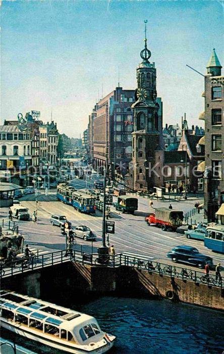 Amsterdam Niederlande Münzturm Ausflugsdampfer