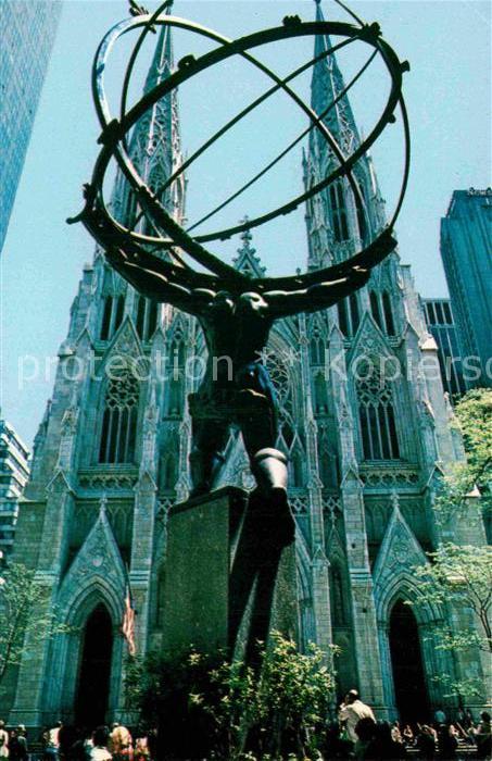 New York City St Patricks Cathedral with Statue of At