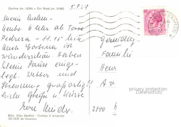 Cortina d Ampezzo Stadtblick mit Col Rosa – Bild 2