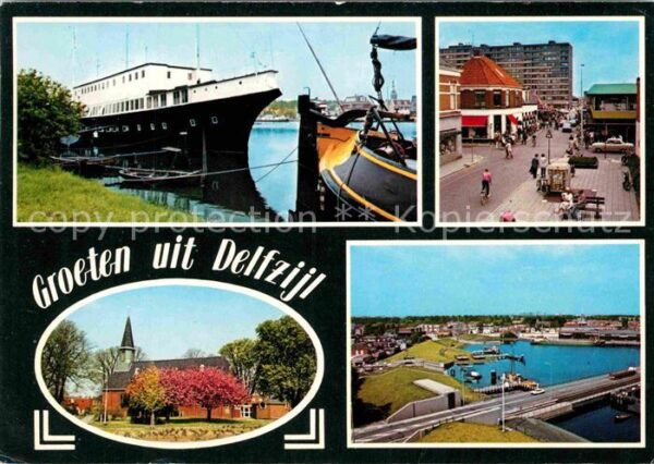 Delfzijl Hafenpartie Teilansicht Kirche Panorama