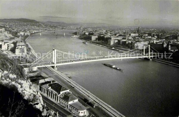 Budapest Elisabethbrücke Fliegeraufnahme