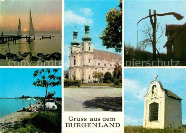 Neusiedl See Seepanorama Kirche Ziehbrunnen Bildstoc