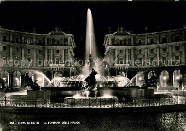 Roma Rom di notte La Fontana delle Najadi