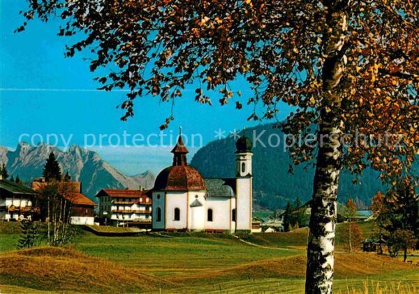 Seefeld Tirol Seekirchl mit Karwendel